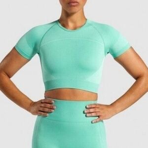 Gymshark Spearmint Green Cut Out Ultra Seamless Cropped Top